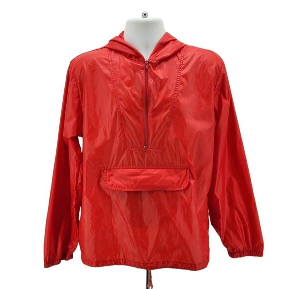 Vintage Gap 7-Eleven Hooded Red Windbreaker Pullover Jacket Mens Medium - Picture 3 of 14